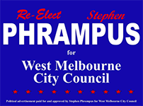 Re-elect Stephen Phrampus for West Melbourne City Council Logo